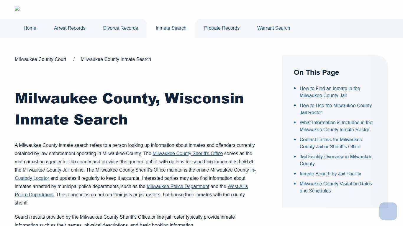Milwaukee County Inmate Search | Milwaukee County Court